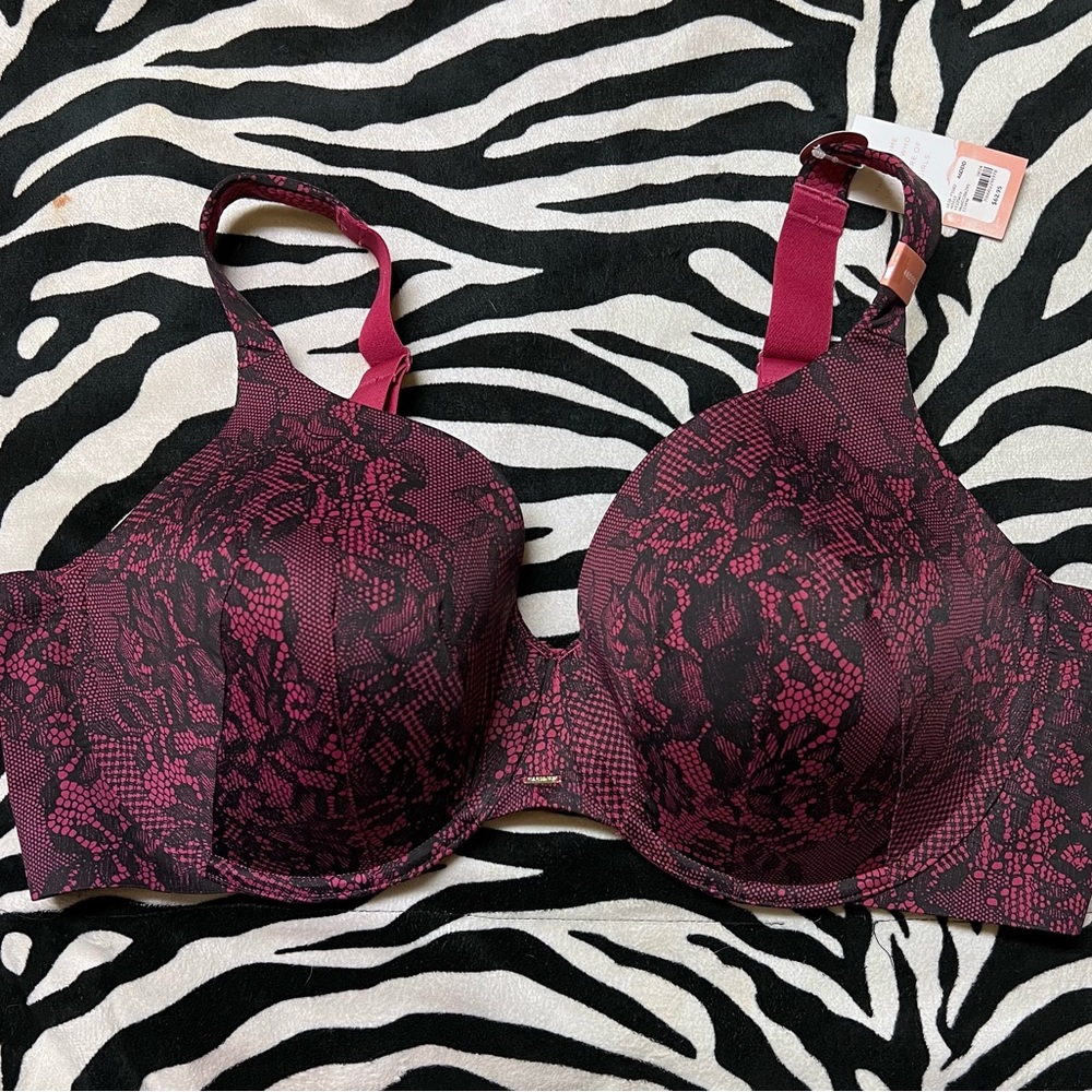 Torrid Black and Pink Lace Bra Full Coverage